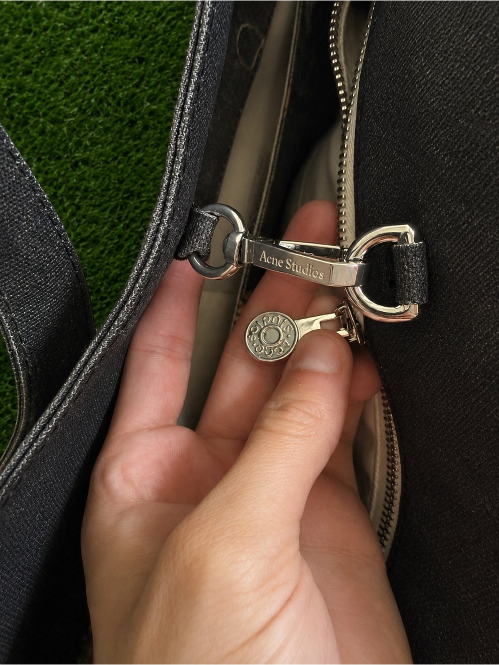 Acne Studios Trompe L’Oeil Denim Summer Tote Bag - Picture 5 of 6